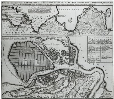 Map of St. Petersburg, c.1750 by Dutch School